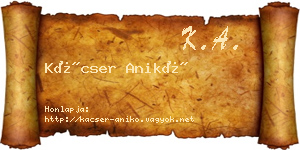 Kácser Anikó névjegykártya