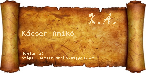 Kácser Anikó névjegykártya