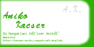 aniko kacser business card